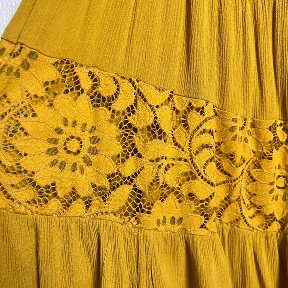 Vintage Lane Bryant Lace Crepe Tank Dress Golden Spice Size 10/12 - Picture 6 of 8